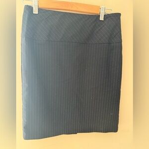 Vintage Y2K Charlotte Russe pencil Skirt Small Black Pleated Pinstripe Button